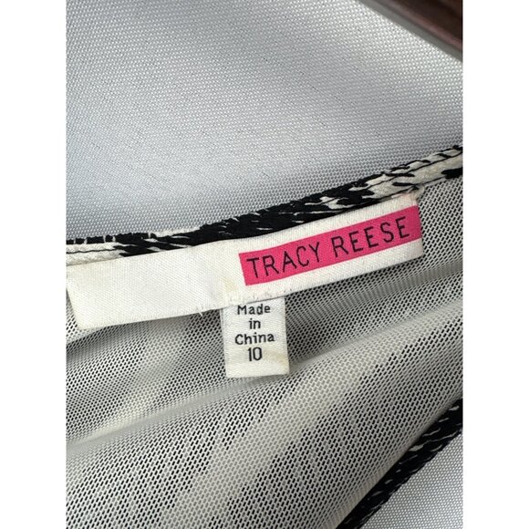 Women’s Tracy Reese Size 10 Black & White Geometric Pattern Tank Dress with a B& - Picture 6 of 7